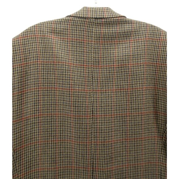 Travel Smith Sport Coat 42 Long Blazer Houndstooth Windowpane Wool - Picture 9 of 13
